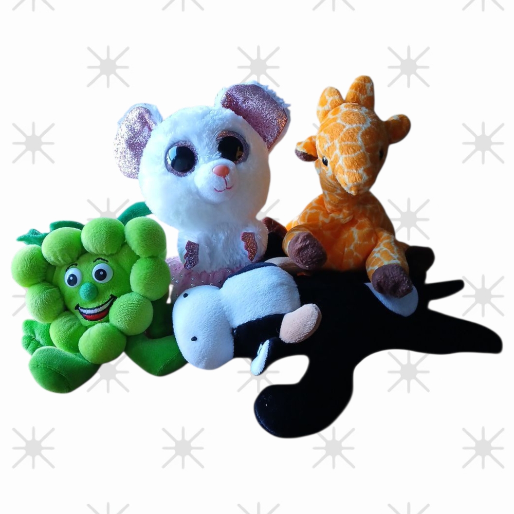 Ty‎ Plush Toy Set - White, Green, Orange, Black